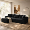108" Modular Sectional Cloud Couch for Living Room Deep Seat L Shapes Boneless Couch with Oversized Chaise Lounge, Comfy Memory Foam Flannel Fabric Sofa for Bedroom Apartment, No Assembly Required